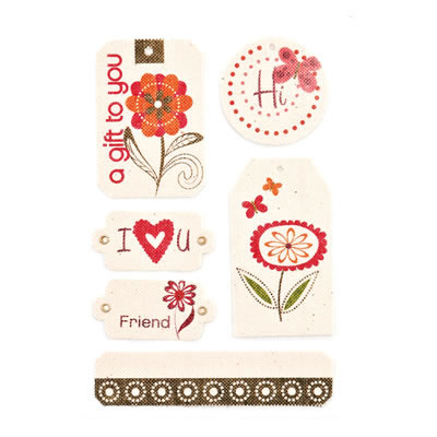 BasicGrey - Green at Heart - Canvas Tags  (sold in 3's)