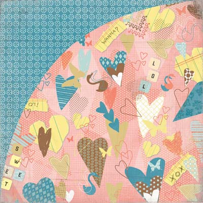 BasicGrey - Hopscotch - Passing Notes 12x12 d/sided paper  (pack of 10)