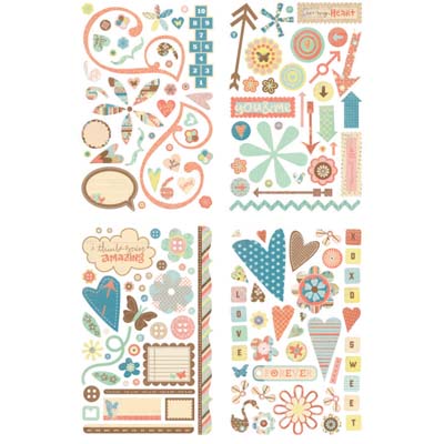 BasicGrey - Hopscotch - Chip Sticker Shapes  (sold in 3's)