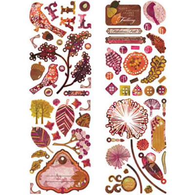 BasicGrey - Indian Summer - Chip Sticker Shapes  (sold in 3's)
