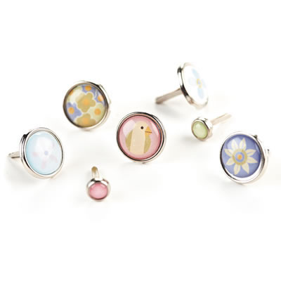 BasicGrey - Kioshi - Glazed Brads  (sold in 3's)