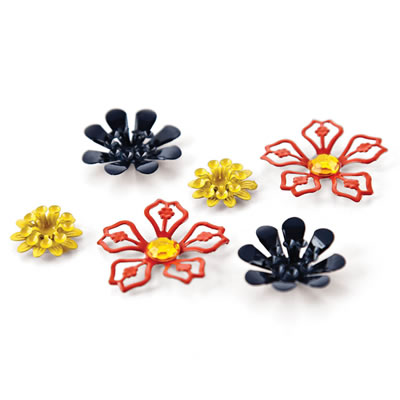 BasicGrey - PB&J - Metal Flowers  (sold in 3's)