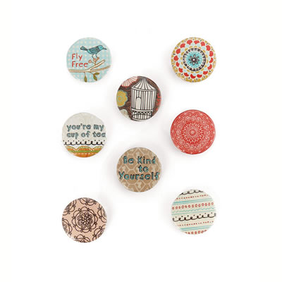 BasicGrey - Paper Cottage - Metal Flair Stickers  (sold in 3's)