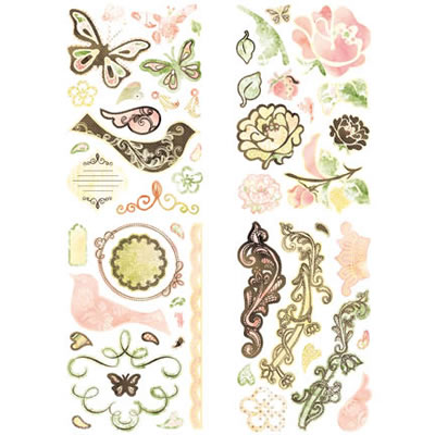 BasicGrey - Porcelain Chip Sticker Shapes  (sold in 3's)