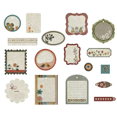 BasicGrey - Pyrus - Pieces Die Cut Shapes  (sold in 3's)