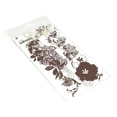 BasicGrey - Sultry Hibiscus Border Rubon (Brown)  (sold in 3's)