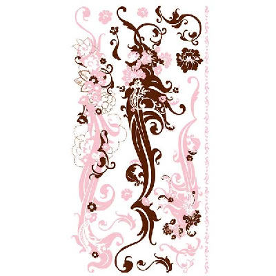 BasicGrey - Feather Pink Rub-ons  (sold in 3's)