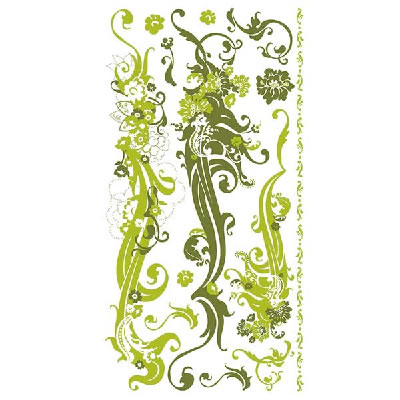 BasicGrey - Feather Green Rub-ons  (sold in 3's)