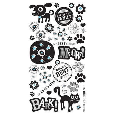 BasicGrey - Max & Whiskers - Sparkling Rubs Rub-on with Bling Black  (sold in 3's)