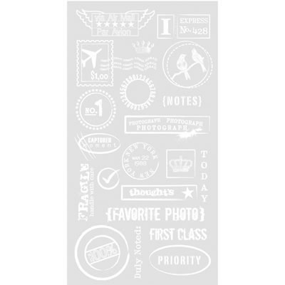 BasicGrey - Basics - Air Mail Rub-ons white  (sold in 3's)