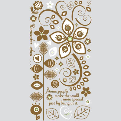 BasicGrey - Pyrus - Sparkling Rub-on with Bling  (sold in 3's)