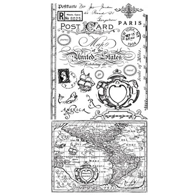 BasicGrey - Wander - Designer Rub-on with Bling  (sold in 3's)