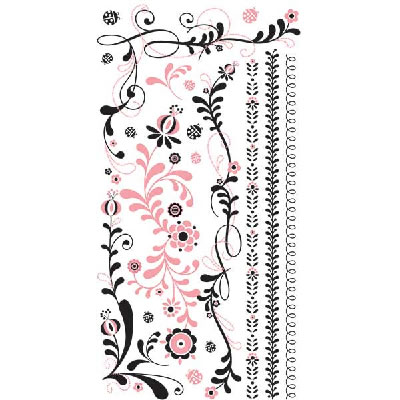 BasicGrey - Whirlygig Pink Rub-ons  (sold in 3's)