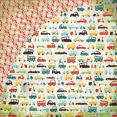 BasicGrey - Wander - Vroom 12x12 d/sided paper  (pack of 10)