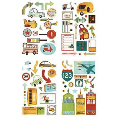 BasicGrey - Wander - Chip Sticker Shapes  (sold in 3's)
