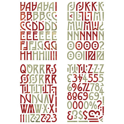 BasicGrey - Wassail Chipboard Sticker ABC  (sold in 3's)