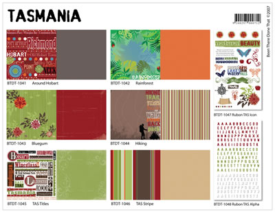 TAS Collection Pack - Contains 12 sheets of paper (2 of each design) and 2 rubons (1 icon and 1 alpha).  (sold individually)