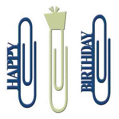 Carolee's Creations - Paper Clips - Happy Birthday  (sold in 3's)