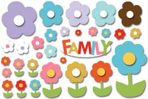 Carolees Creations - Fresh Flowers Goodies Foam Stickers  (sold in 3's)