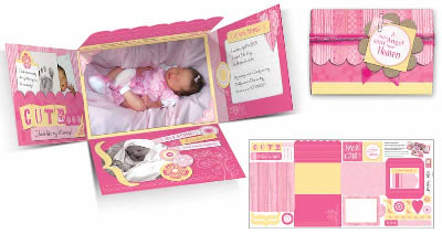 Carolees Creations - Baby Girl Mini Album  (sold in 3's)