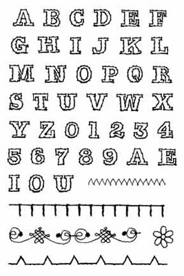 Carolees Creations - Stitch Alphabet Rubber Stamps  (sold individually)