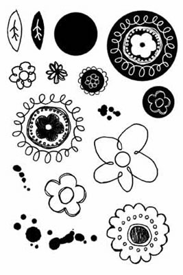 Carolees Creations - Funky Flowers Rubber Stamps  (sold individually)