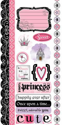 Carolees Creations - Princess Dreams Cardstock Stickers  (pack of 5)