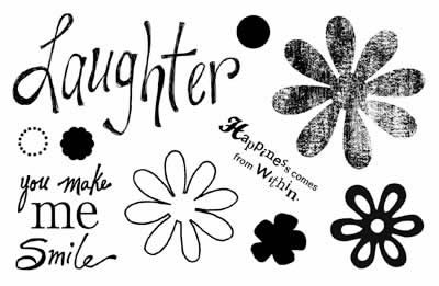Carolees Creations - Happy Flowers Clear Rubber Stamps  (sold individually)