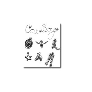 Carolee's Creations - Cowboy Charms (contains 1 wire title & 6 charm pieces)  (contains 1 wire title & 6 charm pieces) - sold individually