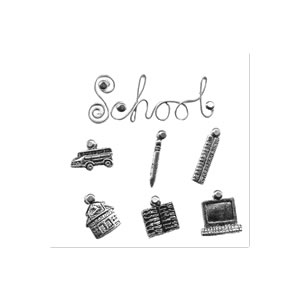 Carolee's Creations - School Charms (contains 1 wire title & 6 charm pieces)  (contains 1 wire title & 6 charm pieces) - sold individually