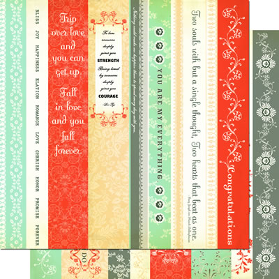 Cosmo Cricket - Everafter - Borders 12x12 d/sided cardstock  (pack of 5)