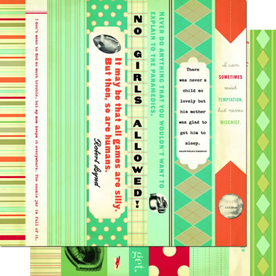 Cosmo Cricket - Lil Man - Borders 12x12 d/sided cardstock  (pack of 5)