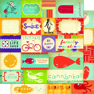 Cosmo Cricket - Snorkel - Elements 12x12 d/sided cardstock  (pack of 5)
