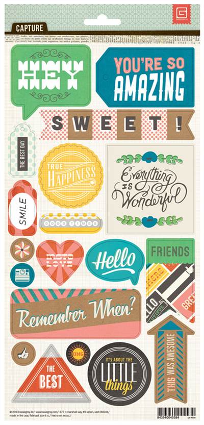 Basic Grey - Capture - Title Stickers (Sold in packs of 6)