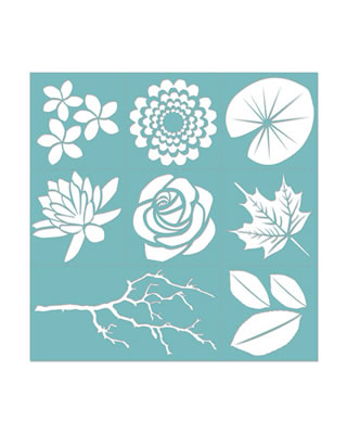 Creative Imaginations - ExiStencils - 12x12 Floral Stencil Kit  (sold in 3's)