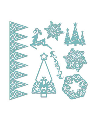 Creative Imaginations - ExiStencils - 12x12 Christmas Time Stencil  (sold in 3's)