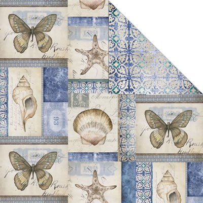 Creative Imaginations - Oceanside - Del Mar 12x12 d/sided paper  (pack of 10)