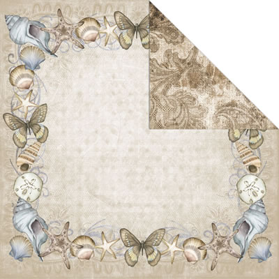 Creative Imaginations - Oceanside - Seashore 12x12 d/sided paper  (pack of 10)