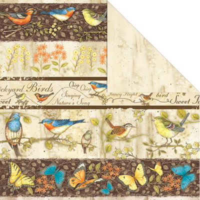 Creative Imaginations - Song Birds - Nature's Song 12x12 d/sided paper  (pack of 10)
