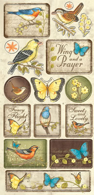 Creative Imaginations - Song Birds - 5x12 Chipboard  (sold in 3's)