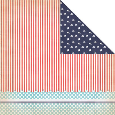 Creative Imaginations - Nautical - Ocean Wave 12x12 d/sided paper  (pack of 10)