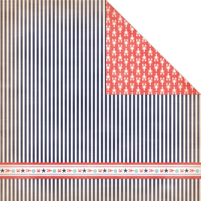 Creative Imaginations - Nautical - Sea Stripe 12x12 d/sided paper  (pack of 10)