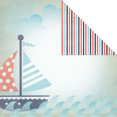 Creative Imaginations - Nautical - Sail Away 12x12 d/sided paper  (pack of 10)