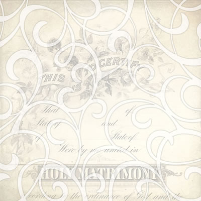 Creative Imaginations - Love Blooms - Matrimony 12x12 paint it paper w/ varnish pattern  (pack of 5)