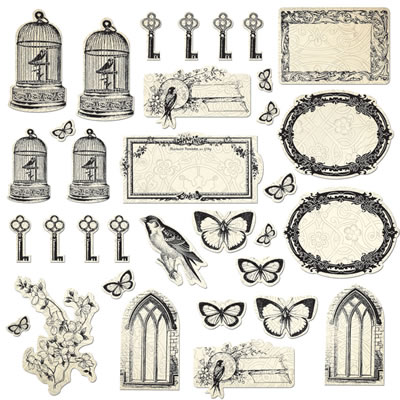 Creative Imaginations - Love Blooms - Die Cut Shapes  (sold in 3's)