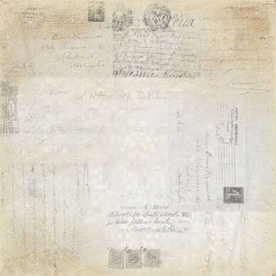 Creative Imaginations - Nostalgia - Correspondence 12x12 paint it paper w/ varnish pattern  (pack of 5)
