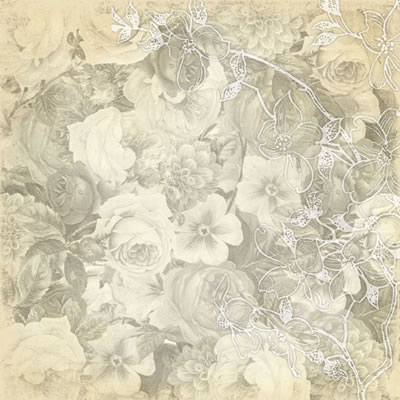 Creative Imaginations - Nostalgia - Jardin 12x12 paint it paper w/ varnish pattern  (pack of 5)