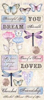 Creative Imaginations - Beautiful You - 5x12 Cardstock Stickers  (pack of 6)