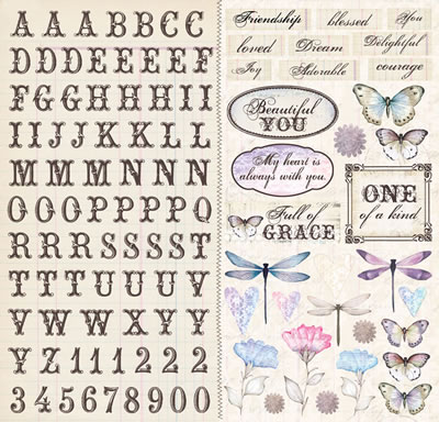 Creative Imaginations - Beautiful You - 12x12 Cardstock Stickers  (pack of 6)