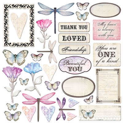 Creative Imaginations - Beautiful You - Die Cut Shapes  (sold in 3's)